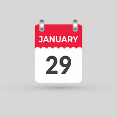 January 29 calendar Date Month icon