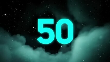 Number 50 with cosmic background. - Powered by Adobe