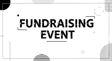Vector art of fundraising event announcement with modern abstract design elements