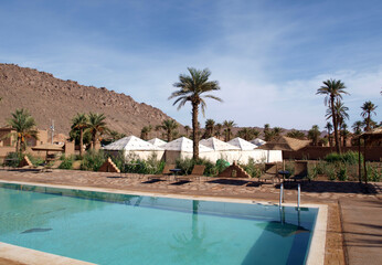Luxury Riad with Pool, Mountain View, and Traditional Clay Lodges or Tents – Morocco