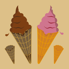 Creative Ice Cream Cone Collection Vector Illustration
แปล
