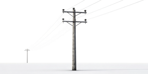 High Voltage Utility Pole Isolated on Transparent Background
Electric Power Transmission Pole Cut Out PNG for Design Use