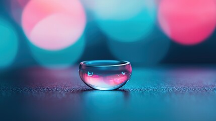 Close-up of a smart contact lens, futuristic vision, health monitoring,