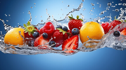 a fruit splash of strawberry and blackberry