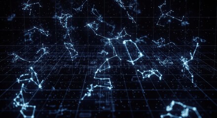 Futuristic Tech Background with Digital Elements and Glowing Lines