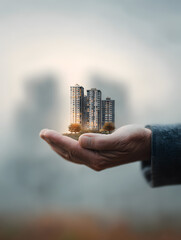 Real estate, property, selling and buying premises for business. Real estate concept. Neural network AI generated art