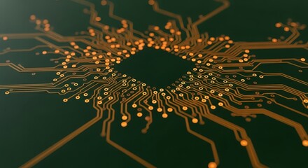Futuristic Tech Background with Digital Elements and Glowing Lines