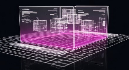 Futuristic Tech Background with Digital Elements and Glowing Lines