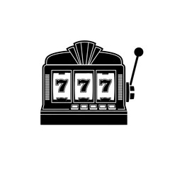A slot machine shows a jackpot with three sevens