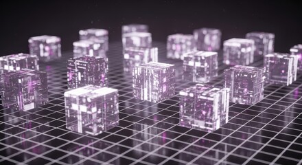 Futuristic Tech Background with Digital Elements and Glowing Lines