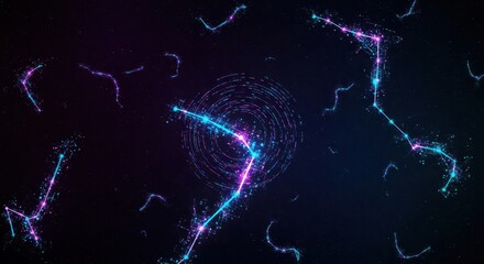 Futuristic Tech Background with Digital Elements and Glowing Lines