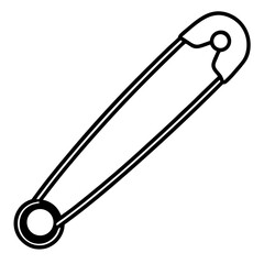 Safety Pin Icon Outline Vector