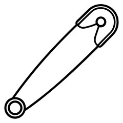 Safety Pin Icon Outline Vector