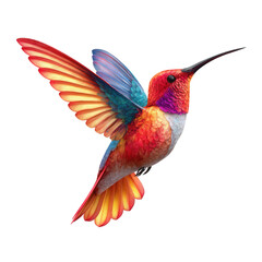 Fototapeta premium Vibrant hummingbird in flight, bold colors