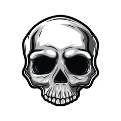 Fototapeta premium Tattoo-Style Skull Vector – Classic Inked Line Art