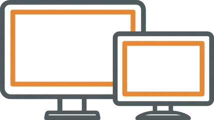Isolated Computer Monitors with Clean Design on White Background
