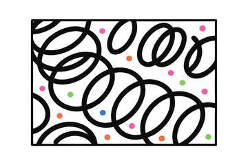 Abstract swirls colorful dots on curve line