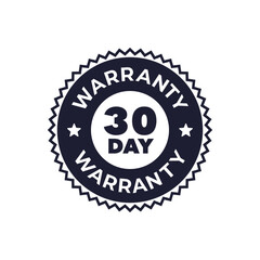 30 Day Warranty Emblem with Bold Circular Badge Design