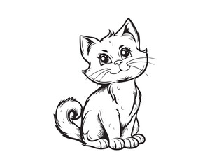 Obraz premium Cat drawing illustration 
