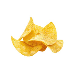 Naklejka premium Pile of yellow tortilla chips