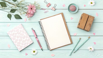 Wooden Surface with Soft Pastels ? Great for Print and Stationery Mockups