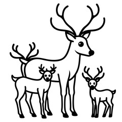 Obraz premium deer vector illustration