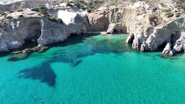 The beautiful beach of Tsigrado, Milos island, Cyclades, Greece