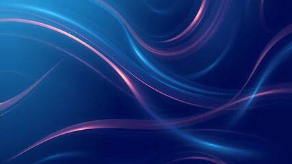 Fototapeta premium Abstract flowing lines of light on a dark blue background