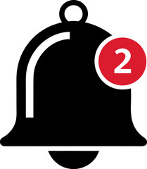 Notification Bell Icon with Unread Message Counter Badge
