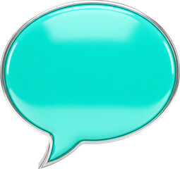 A stylized speech bubble icon with like and user icons beneath it