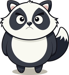 Cute Angry Cartoon Badger Mascot Illustration  Grumpy Animal Character Design