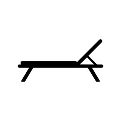Beach chair silhouette vector flat illustration design.