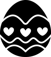 Easter Egg with Heart Pattern Vector Graphic
