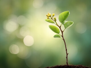 Young sprout emerging from soil.