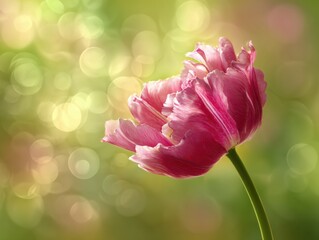 Delicate pink tulip in soft focus.