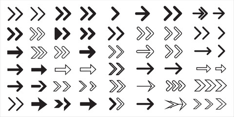Collection of various arrow designs and styles for graphic design