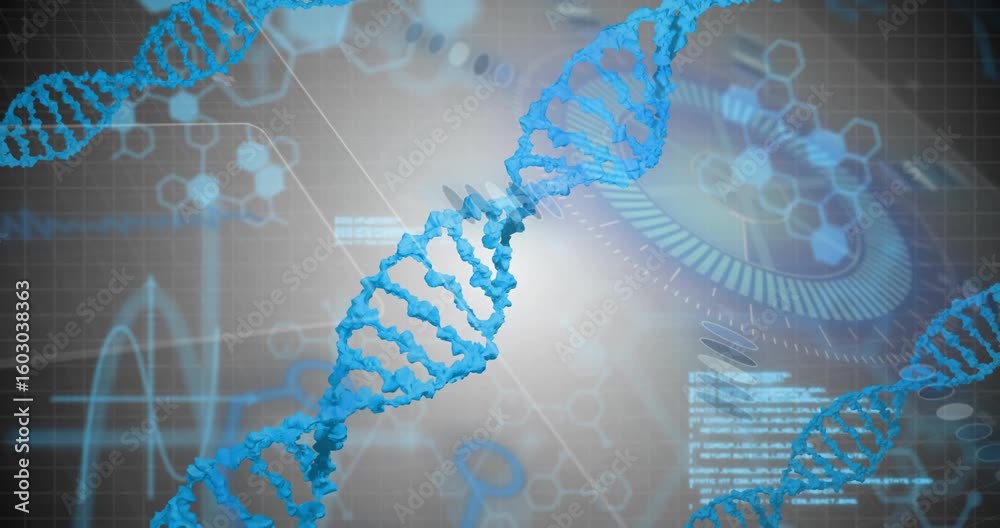 Poster grid fading causing helix rotating in 3d fragments drifting code scrolling for molecular analysis