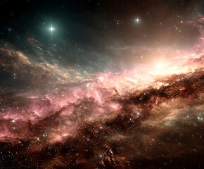 Naklejka premium the image displays a vast and colorful galactic expanse filled with countless shining stars