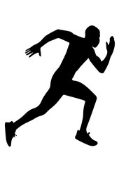 Silhouette of a Running Athlete