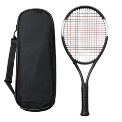 Tennis racket and case isolated on transparent background