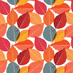 Obraz premium Seamless pattern of autumn leaves, fall background 