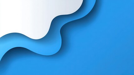 Abstract Blue and White Layered Wavy Shapes