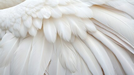 Obraz premium Detailed shot of a pelican's large, feathered wing, intricate feather structure