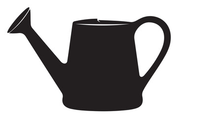 Black Silhouette Watering Can, Vector Illustration