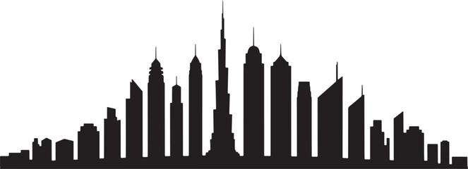 Dubai Cityscape Silhouette Skyline Urban Architecture Landmark Travel Destination Design