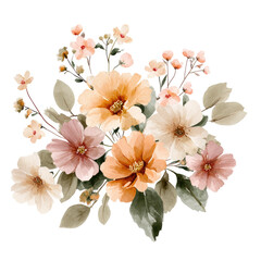 Pastel floral bouquet, soft colors