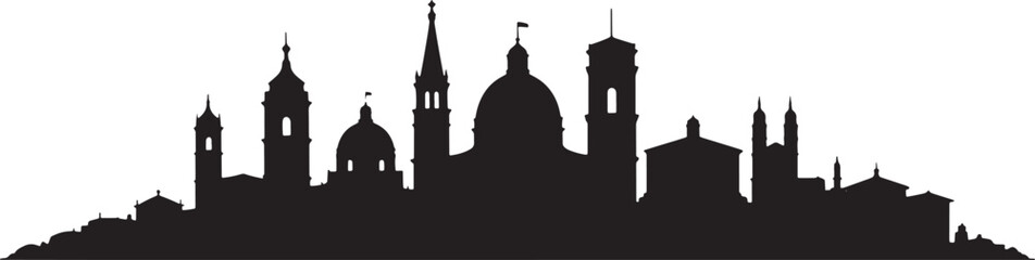 Cityscape Silhouette Urban Skyline Building Architecture Landmark Travel Vector Design