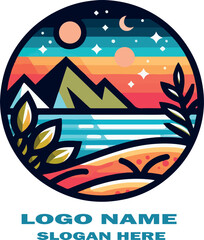 Summer logo icon vector white background .