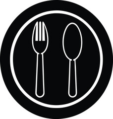 Fork and Spoon Plate Silhouette
