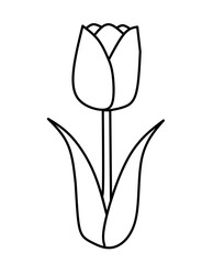 Simple line art of a single tulip flower. Clean and elegant botanical design, perfect for tattoos, floral prints, or minimal nature-themed artwork.